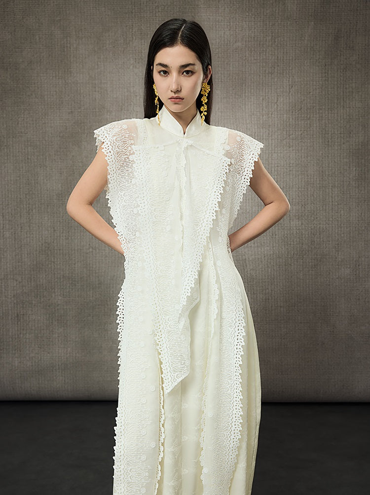 HECO Midi Stand Collar Ruffle Dress - FAIL.