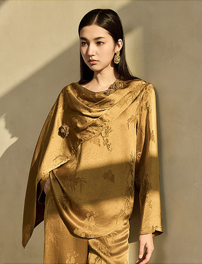 HECO Acetate texture Handmade Rose Top Women - DARK.