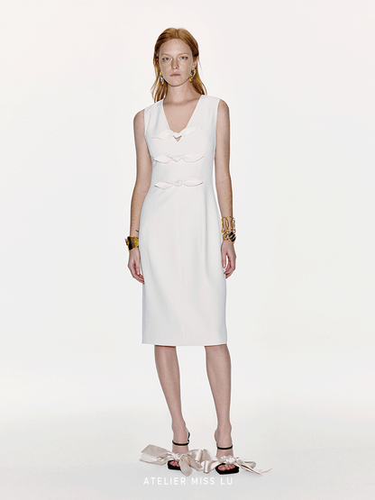 ATELIER MISS LU Ribbon Receiver Waist Sleeveless Dress - CRAIG.
