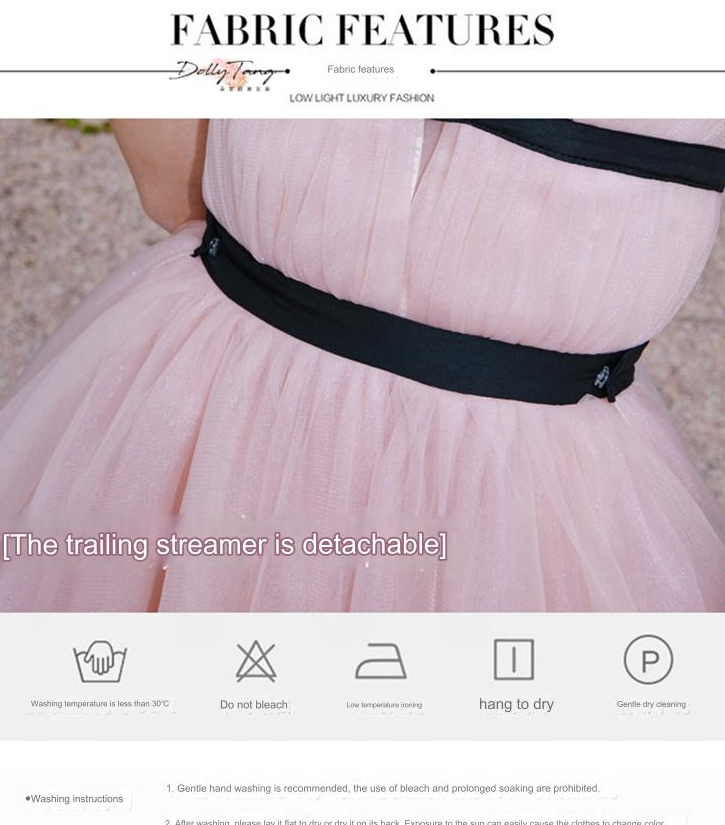 DOLLY High End Pink Sleeveless Mesh Puffy Tutu Trail Birthday Dress-ISIDORA