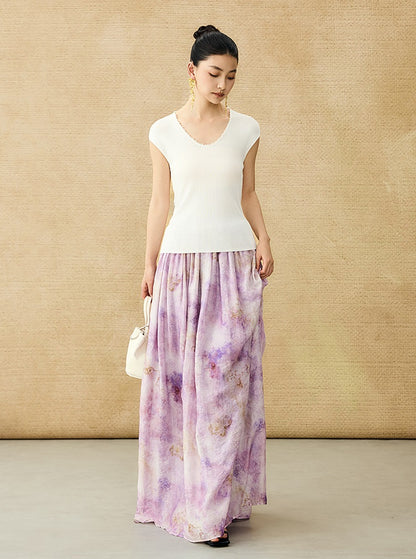 HECO Chinese style U-neck nail bead shoulder wrap small fly sleeve top - ROSE.