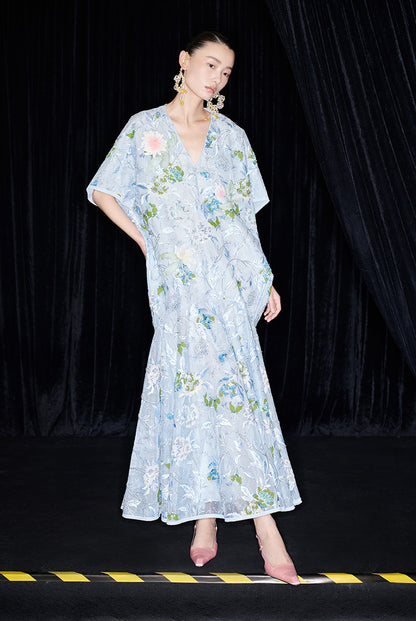 M essential Mackay designer Jiyi embroidery silk hand-dyed embroidery mermaid dress- YINKA.