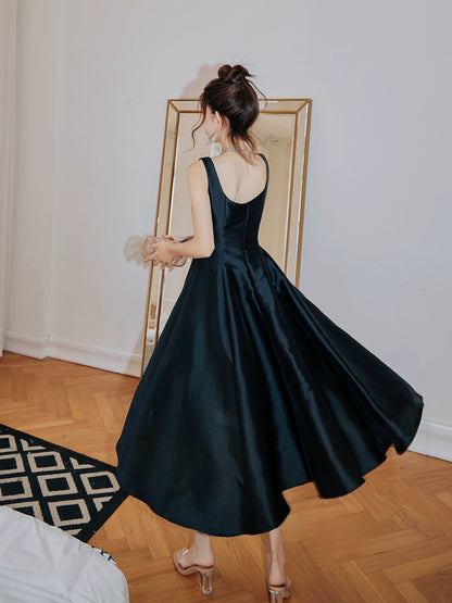 Dolly Elegant Retro Style Square Collar Sleeveless High Waist Formal Dinner Dress- DARANA