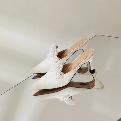 B-FEI pearl new Chinese heel sandals-ZENI.