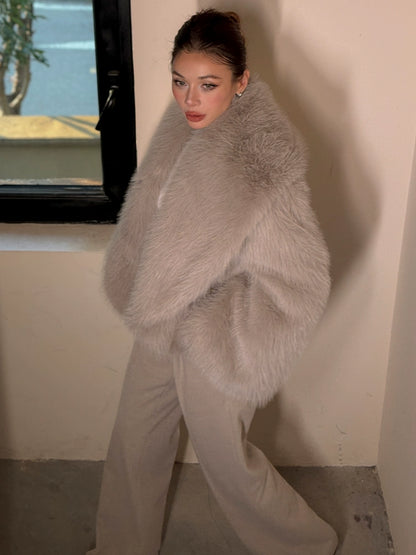 Le Palais Vintage  fur coat woolen trousers-DIOR