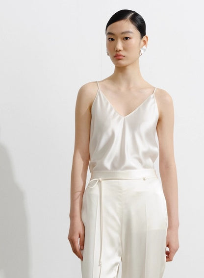 COMME MOI Lu Yan designer's new women's V-neck acetate satin camisole - MARTINS .