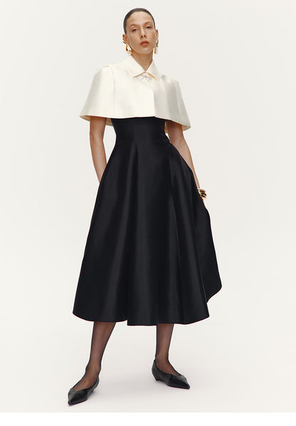 ATELIER MISS LU [Cloud Princess] rhinestone embellishment glossy cape crop top - SILL.