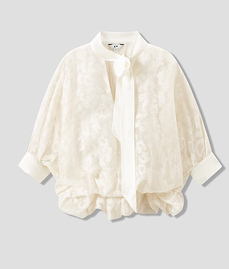 COMME MOI sexy silk embroidered blouse top - MARK.