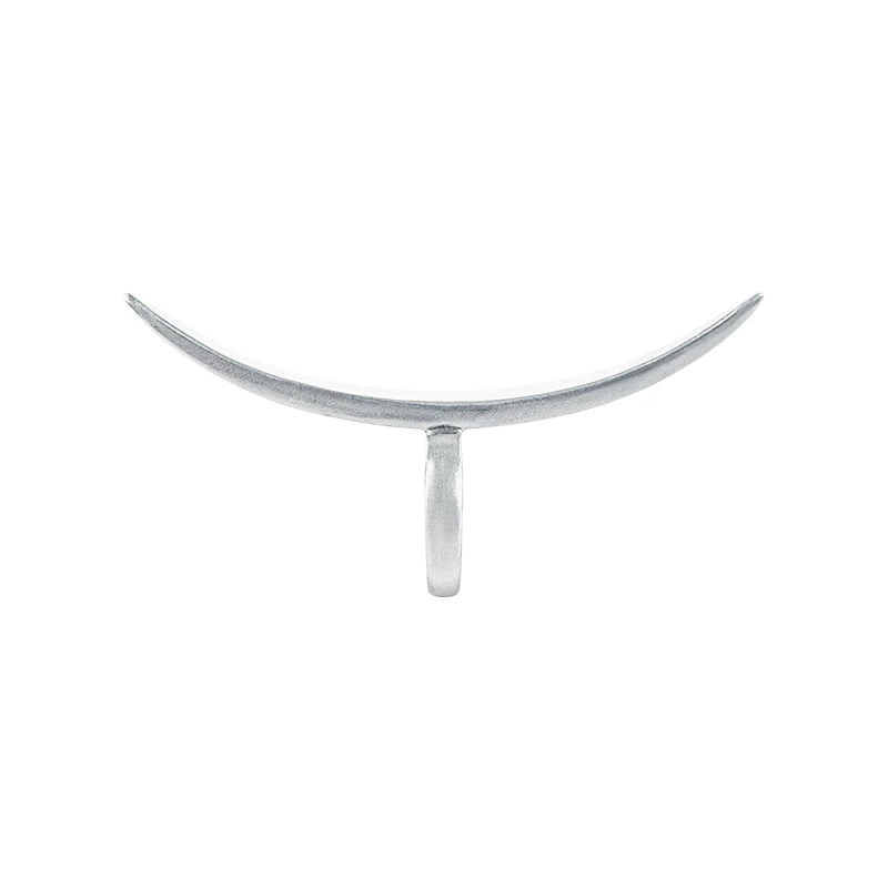 TUYUE silver slender moon arc line handmade ring - NORA.