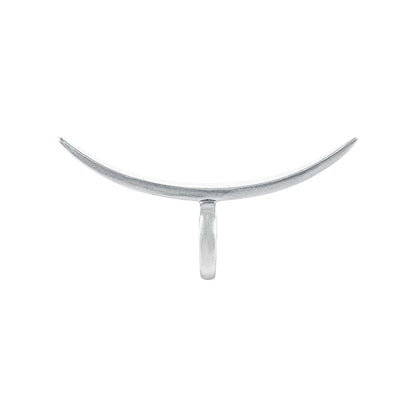 TUYUE silver slender moon arc line handmade ring - NORA.
