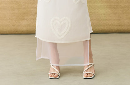 HECO Chinese high-end summer temperament love embroidered skirt - PHYSIC.