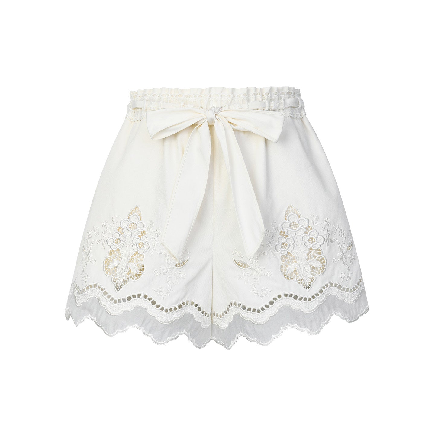 FAME Court Style Hollow Embroidered Contrast Brim Shorts Slacks - LAWSON