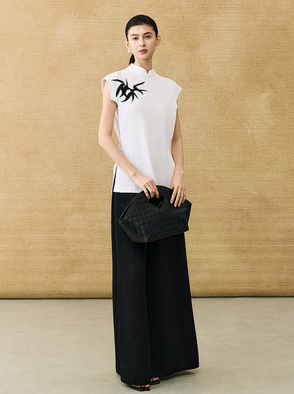 HECO Chinese Bamboo Leaf Print Short Sleeve T-Shirt - CHASE.