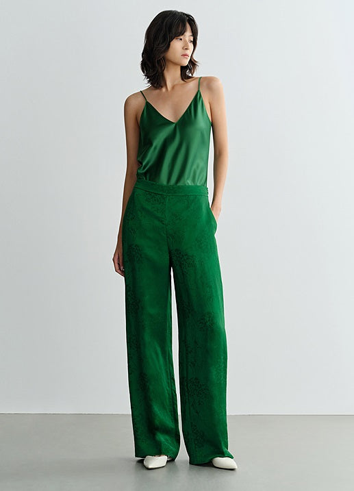 COMME MOI Lv Yan Designer Spring Women's Acetate V-Neck Green Suspenders - CLARA.