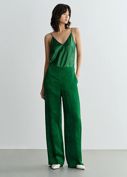 COMME MOI Lv Yan Designer Spring Women's Acetate V-Neck Green Suspenders - CLARA.