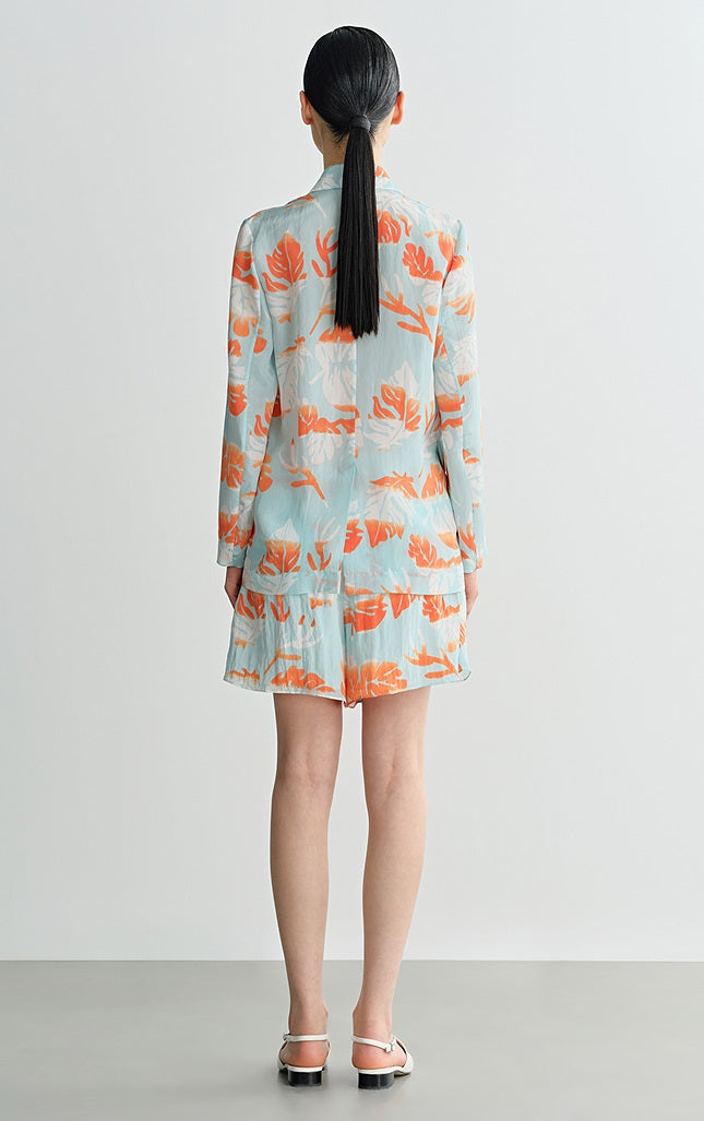 COMME MOI Lv Yan designer summer women's fashion casual print double-breasted suit - EMMA.