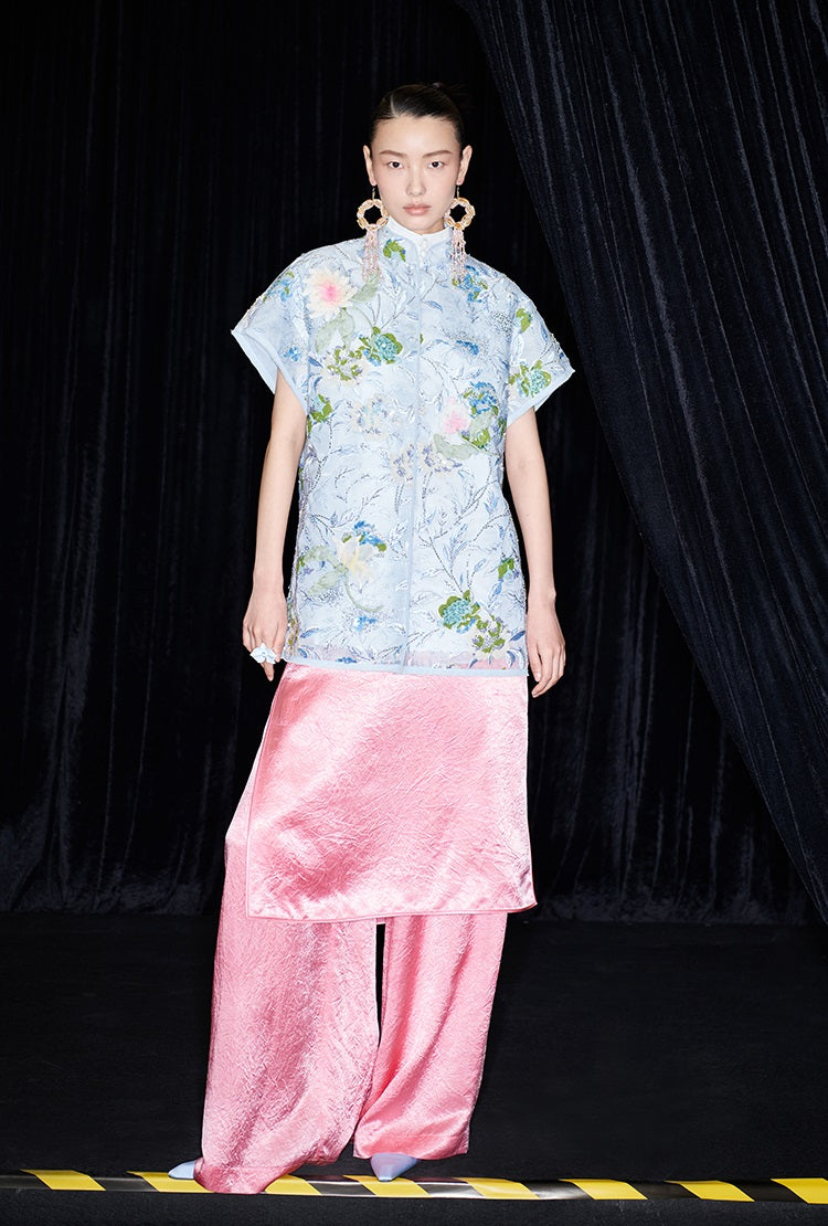 M essential Ma Kay designer Jiyi embroidery silk hand-dyed embroidery top - FEGI.