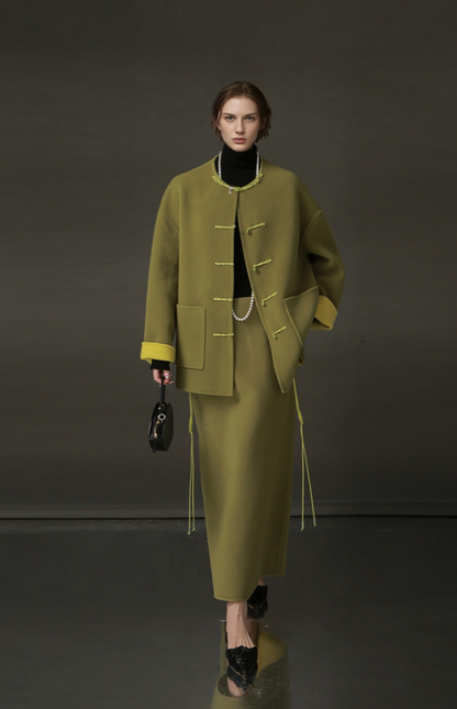 PIAOIN Elegant niche national style design sense woolen jacket -SENA