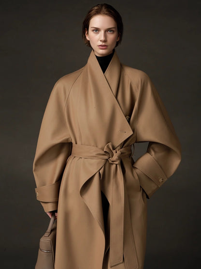 PIAOIN Haute Couture Large-lapel Silhouette Trench Coat Jacket -BECK