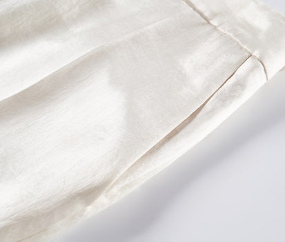 COMME MOI summer acetate texture commuter wide-leg pants - NAVY.