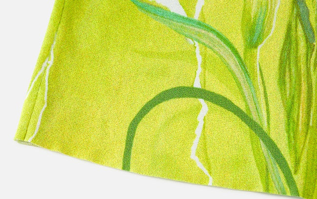 ZHUCHONGYUN flower language love paper printed short-sleeved knitted top--AUTIM.