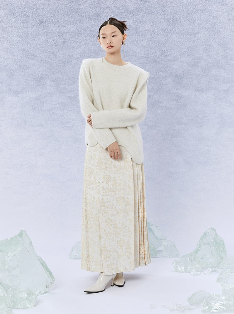 HECO Winter Warm Raccoon Fleece Wool Knitwear Sweater Women - side.