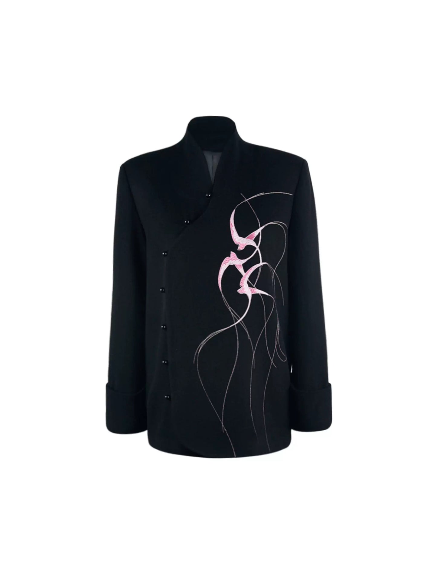 HECO Swallow embroidery tweed black Jacket Women - sinc.