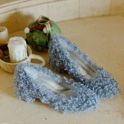 B-FEl lambswool shoes rolled mid heel-BUBA.