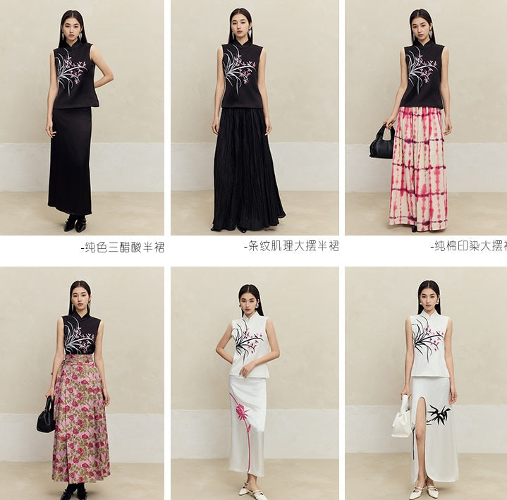 HECO sleeveless purple black white vest top women - waters.