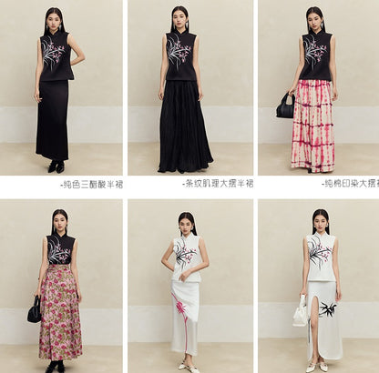 HECO sleeveless purple black white vest top women - waters.