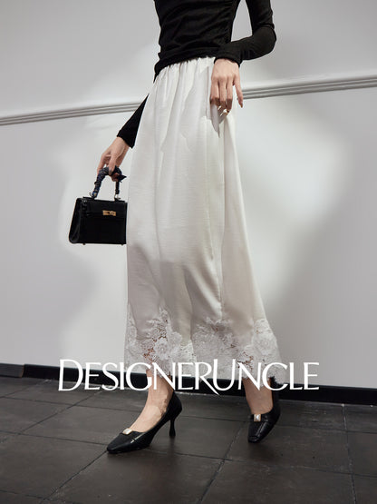 DGU new light luxury lace splicing embroidery niche slimming design elegant temperament - FLOW ?.