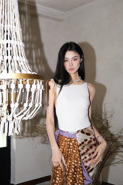 MEI SANGUAN chest cotton backless vest camisole sleeveless top - HARRIS