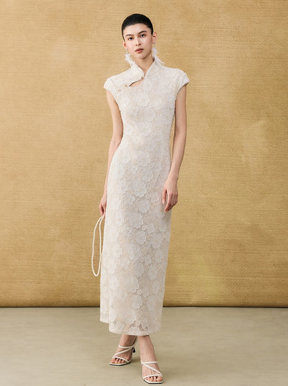 HECO new Chinese temperament flower embroidery cheongsam skirt - TAST.