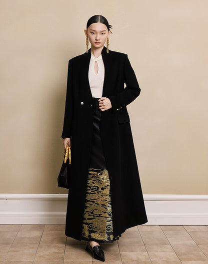 HECO red black white wool Blend twisted cut-out stand collar long-sleeved Knit- secret.