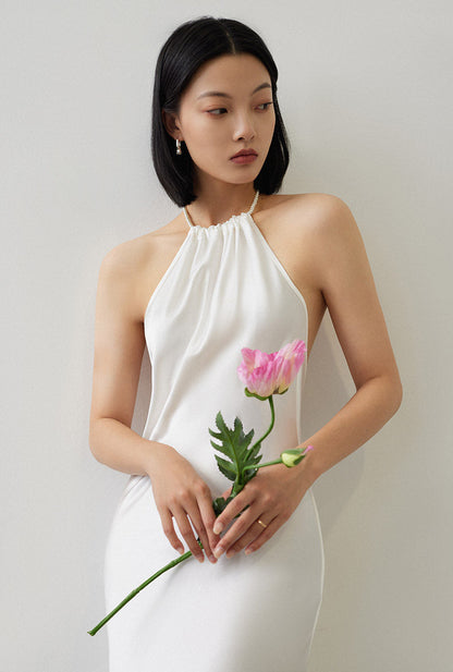 GOUDIN elegant low back slip dress -ZOFIA.
