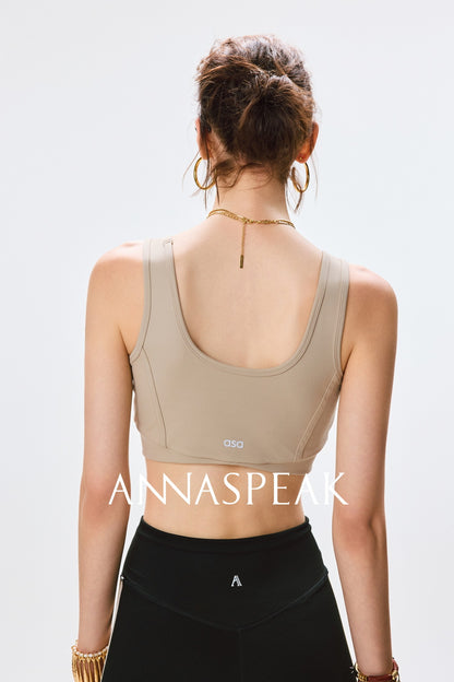ANNASPEAK  Chest pad nude sports vest -AINA.
