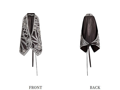 ZHUCHONGYUN heavy beaded embroidered linen vest-SNAIL.