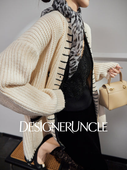 DGU|Gray sweater new design sense niche loose and lazy knitted top jacket - CONSTANT.