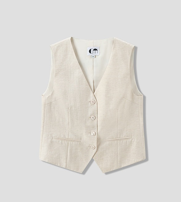 COMME MOI summer breathable V-neck short vest - THORAH.