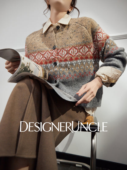 DGU "Twilight" gray sweater women's new loose and lazy style top trendy knitted cardigan- ONE.