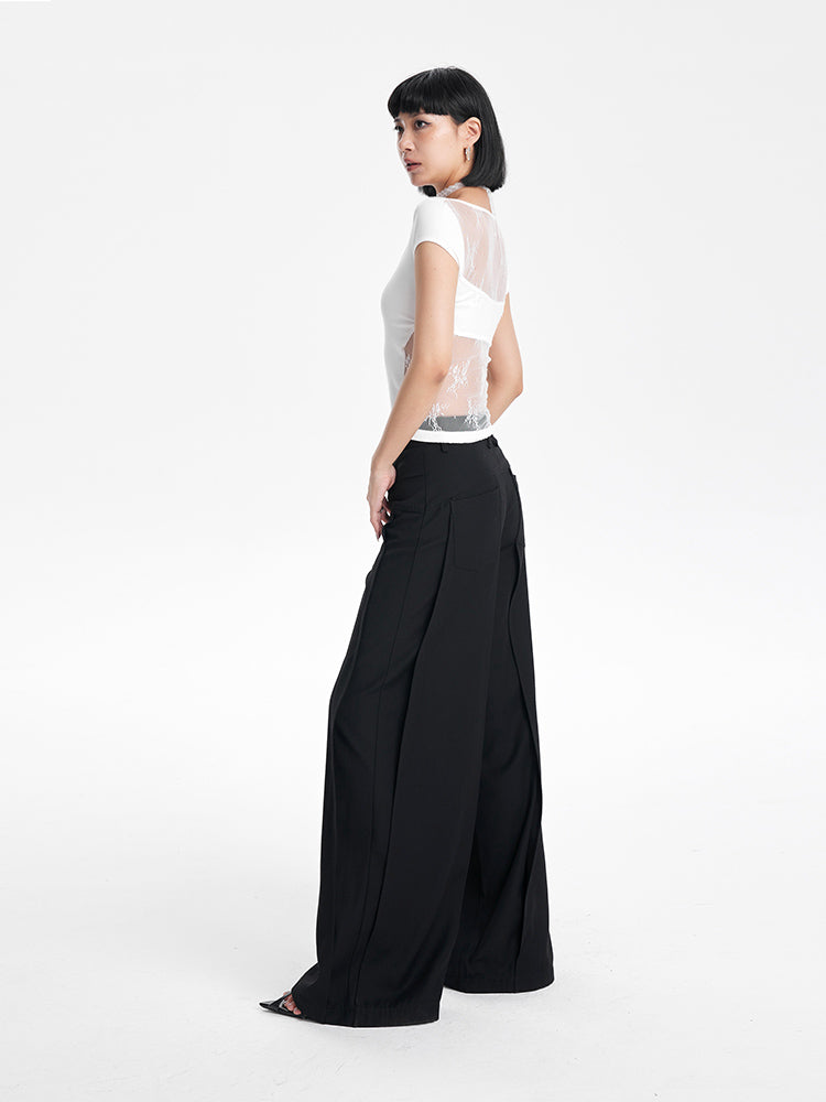 TINY IN  Short Lace Sexy One-Shoulder Top-NAM
