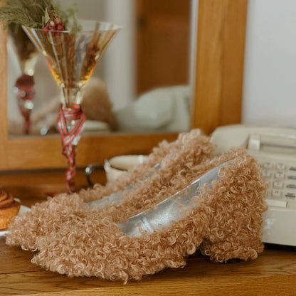 B-FEl lambswool shoes rolled mid heel-BUBA.