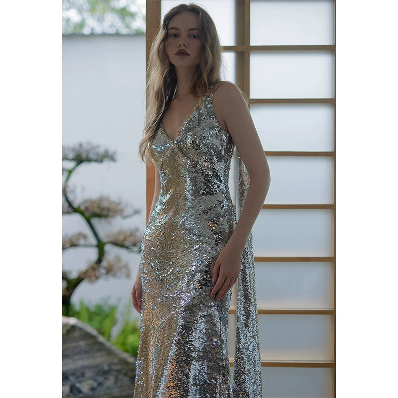 GOUDIN bridal light luxury backless gorgeous dress-AGATAA.