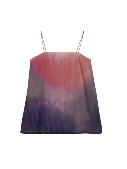 HECO Chinese Style Smudge Human Silk Camisole Cool and Breathable Seaside T - PALM.