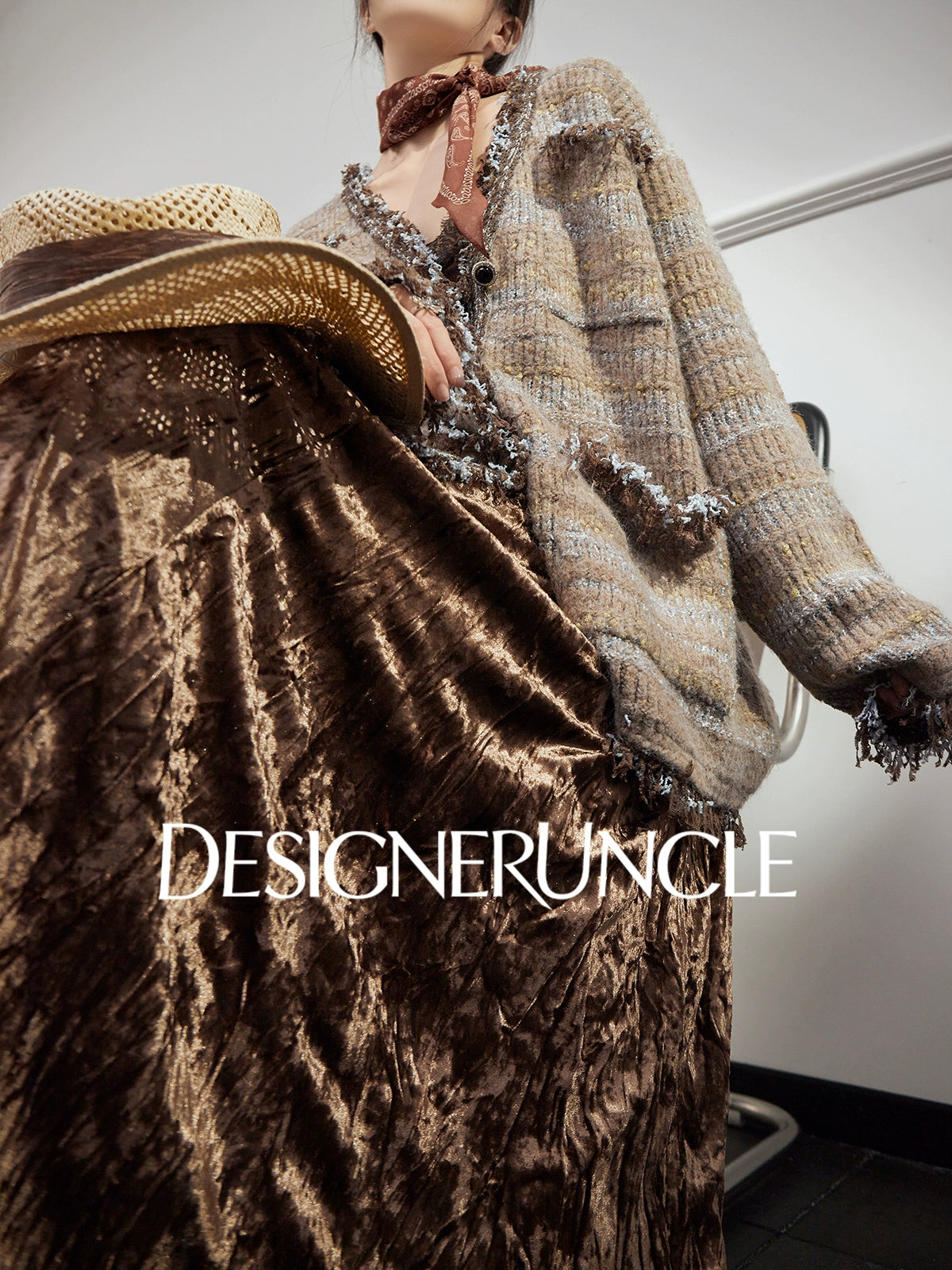 DGU "Twilight" black cardigan lazy style French retro versatile slimming top - DARCY.