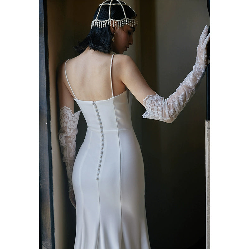 GOUDIN bridal dressing gown suspender long light luxury evening dress-LIX.