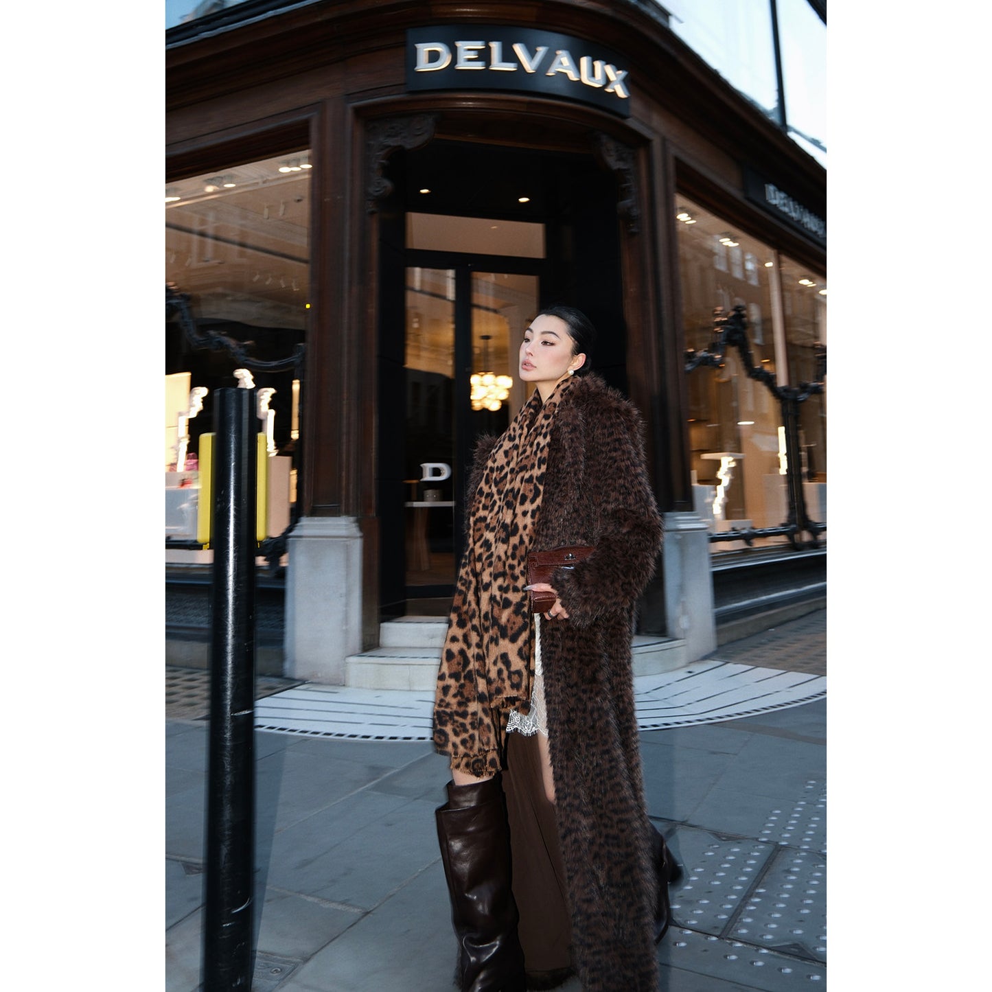 MEI SANGUAN Leopard Eco-Fur French Retro Jacket - EDWARD