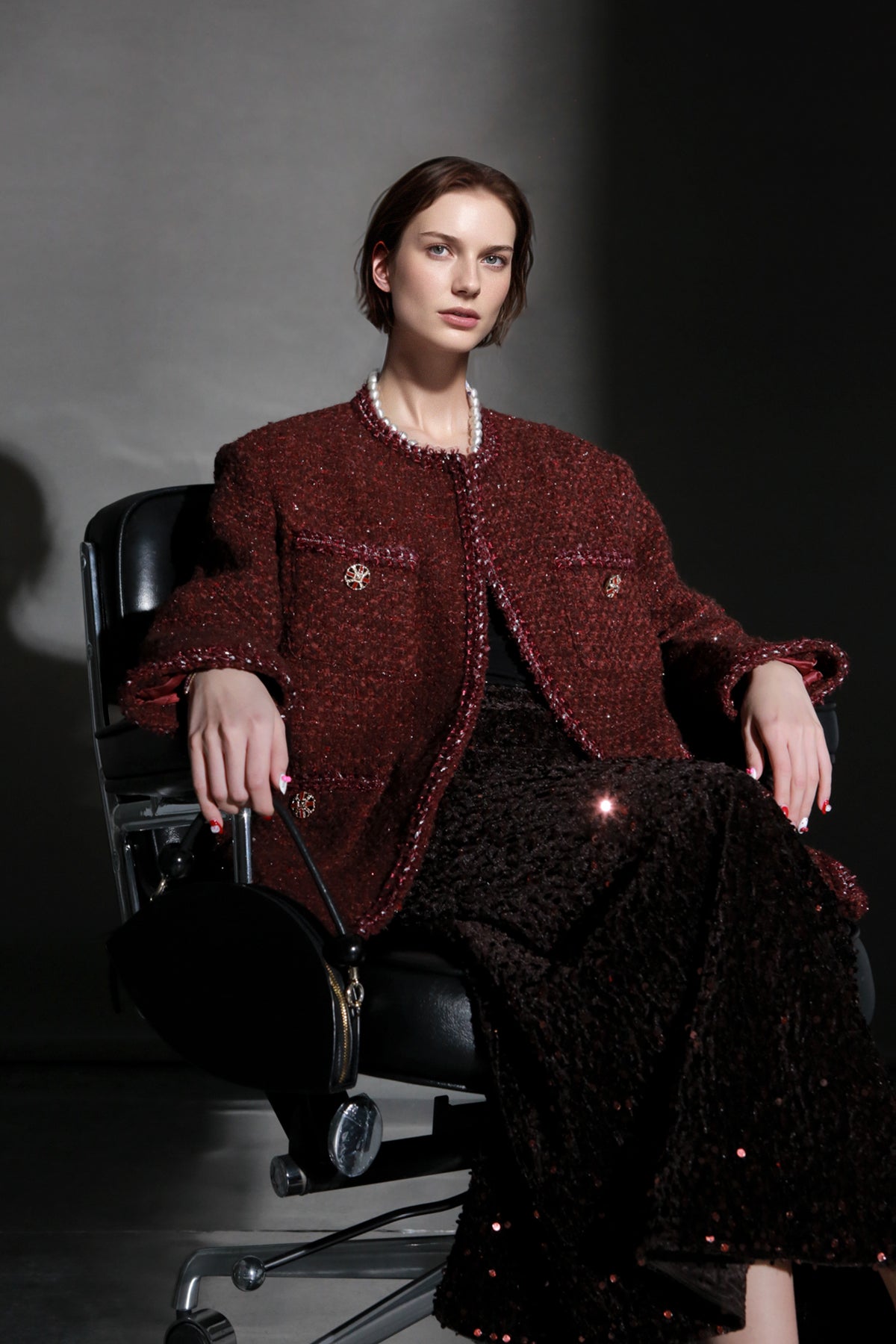 PIAOIN Elegant and Luxurious Small French Wool Short Jacket Spring-TIA