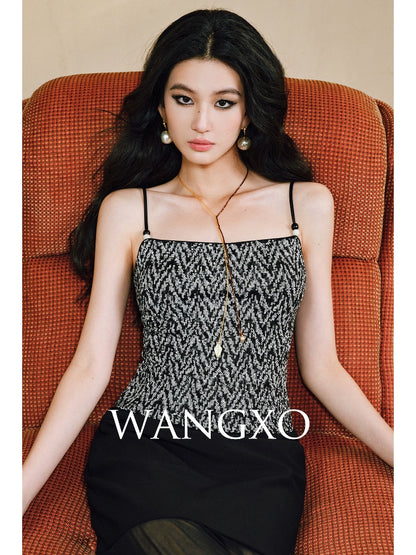 WANGXO Heavy Star Glyph Sequins & Glass Bead Embellishment on Luxury Slim Fit - TESS