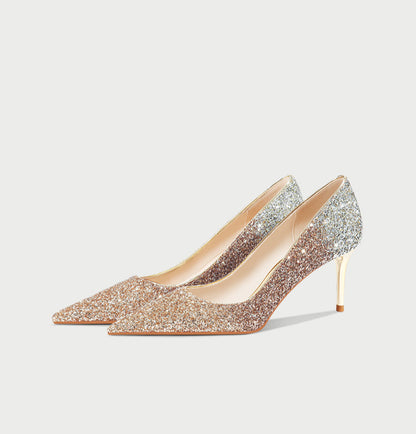 pjjuu crystal new french stiletto wedding shoes -  STAN